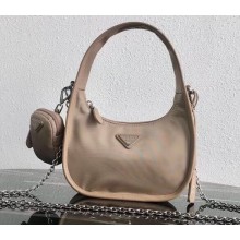 Prada Re-Edition 1995 Nylon Mini Hobo Bag 1BC114 Beige 2020