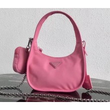 Prada Re-Edition 1995 Nylon Mini Hobo Bag 1BC114 Pink 2020