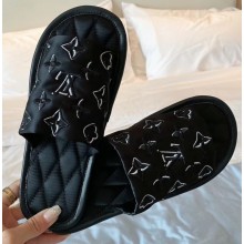 Louis Vuitton Monogram-embroidered Satin Homey Flat Mules Black 2020