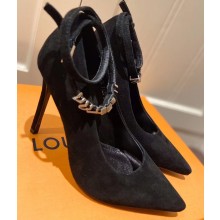 Louis Vuitton Heel 10cm Call Back Pumps Suede Black 2020