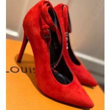 Louis Vuitton Heel 10cm Call Back Pumps Suede Red 2020