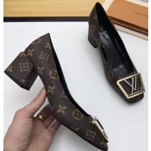 Louis Vuitton Heel 5.5cm Square LV Initials Madeleine Pumps Patent Monogram Canvas 2020
