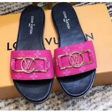 Louis Vuitton Monogram LV Dauphine Lock it Flat Mules Fuchsia 2020