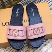 Louis Vuitton Monogram LV Dauphine Lock it Flat Mules Pink 2020