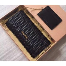 Miu Miu Matelassé Leather Wallet 5MH109 Black