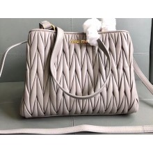 Miu Miu Matelassé Leather Shoulder Bag 5BG103 Gray