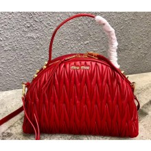 Miu Miu Matelassé Leather Shoulder Bag 5BB034 Red