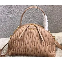 Miu Miu Matelassé Leather Shoulder Bag 5BB034 Nude
