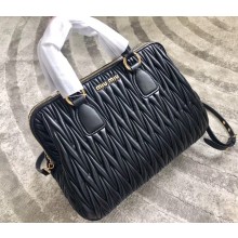 Miu Miu Matelasse Leather Bauletto Top Handle Bag RL0061 Black