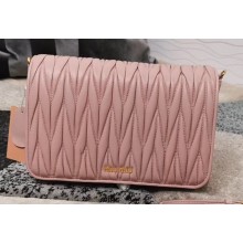 Miu Miu Matelassé Leather Shoulder Bag 5BA064 Pink