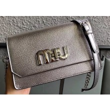 MIU MIU LADY LEATHER BAG 5BH077 SILVER