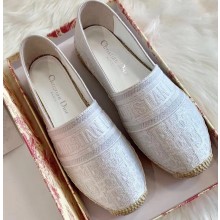 Dior Granville Oblique Embroidered Cotton Espadrilles White 2020