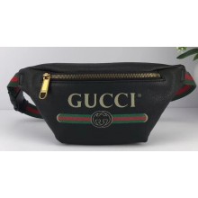 Gucci Vintage Logo Print Small Belt Bag 527792 Black