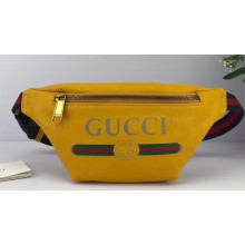 Gucci Vintage Logo Print Small Belt Bag 527792 Yellow