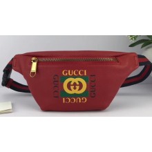 Gucci Vintage Logo Print Small Belt Bag 527792 Red