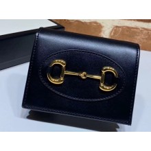 Gucci 1955 Horsebit Card Case Wallet 621887 Leather Black 2020