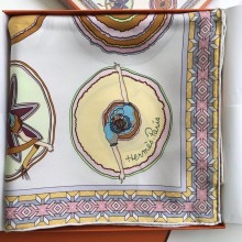 Hermes Mexico Silk Scarf 90x90CM White 