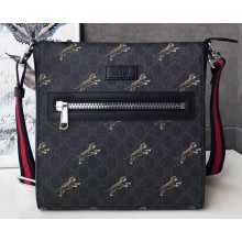 Gucci GG Black Messenger Bag 474137 Tiger Print