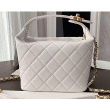 Chanel Quilted Large Hobo Clutch Bag AS1747 White 2020
