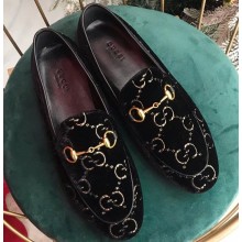 Gucci Women's Horsebit Loafer GG Velvet Black