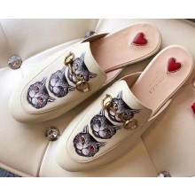 Gucci Women's Princetown Horsebit Slipper Leather Mystic Cat