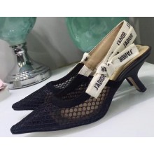 Dior Heel 6.5cm J'Adior Slingback Fishnet Pumps Black 2020