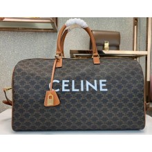 Celine Triomphe Canvas Large Voyage Bag Brown 2020