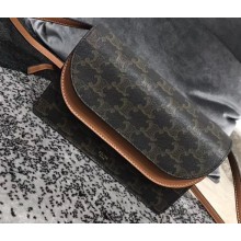 Celine Triomphe Canvas Wallet on Strap Bag Brown 2020