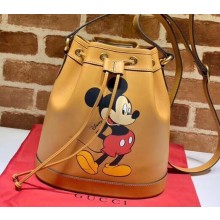 Disney x Gucci Small Bucket Bag 602691 Leather Apricot 2020