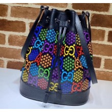 Gucci GG Psychedelic Bucket Bag 598149 Black 2020