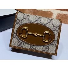 Gucci 1955 Horsebit Card Case Wallet 621887 GG Canvas Brown 2020