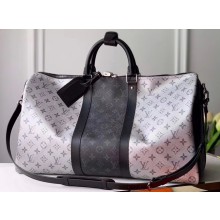 Louis Vuitton Monogram Canvas Keepall Bandouliere 50 Bag M43818 Black/Silver 2020
