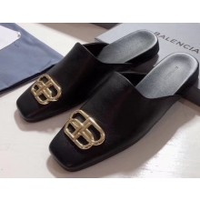 Balenciaga Cosy BB Flat Mules Slides Slippers Black 2020