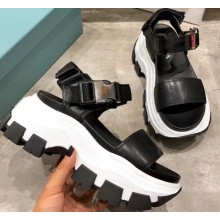 Prada Pegasus Strap Sandals Black/White 2020