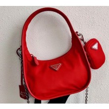 Prada Re-Edition 1995 Nylon Mini Hobo Bag 1BC114 Red 2020