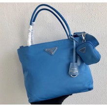 Prada Tesuto Shopping Tote Bag 1BG320 Sky Blue 2020