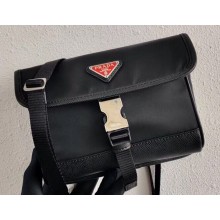 Prada Nylon and Saffiano Cellphone Case with Shoulder Strap 2ZH108 Black/Red Logo 2020