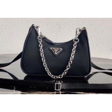 Prada Re-Edition Nylon Mini Shoulder Bag 1TT122 Black 2020