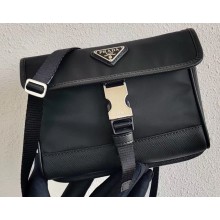 Prada Nylon and Saffiano Cellphone Case with Shoulder Strap 2ZH108 Black 2020