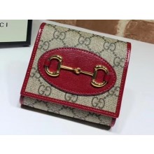 Gucci 1955 Horsebit Small Wallet 621891 GG Canvas Red 2020