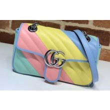 Gucci Leather GG Marmont Mini Shoulder Bag 446744 Multicolored Pastel 2020