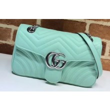 Gucci Leather GG Marmont Small Shoulder Bag 443497 Pastel Green 2020