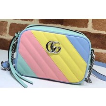 Gucci Leather GG Marmont Mini Shoulder Camera Bag 448065 Multicolored Pastel 2020