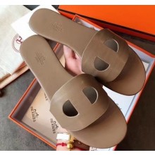 Hermes Lisboa Slipper Sandals Camel