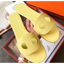 Hermes Lisboa Slipper Sandals Yellow