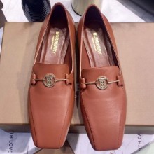 Burberry Monogram Motif Leather Loafers Brick Red 2020