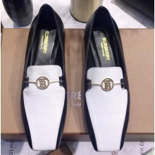 Burberry Monogram Motif Leather Loafers White/Black 2020