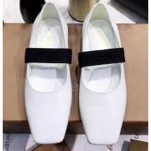 Burberry Logo Detail Leather Flats White 2020