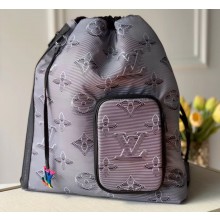 Louis Vuitton Drawstring Backpack Bag M44940 Gray-black Textile 2020