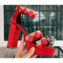 Hermes Heel 12cm Platform 2.5cm Aretha Sandals Red 2020
